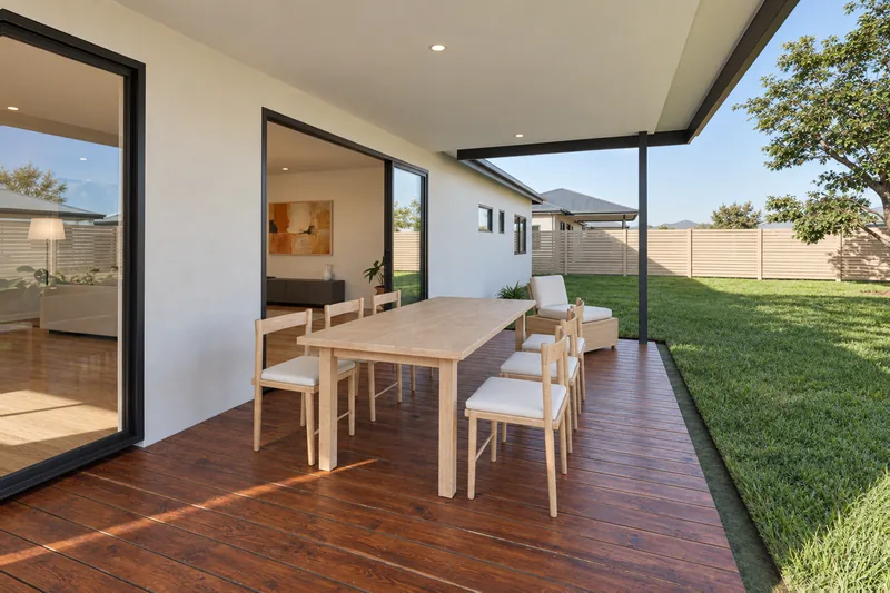 The alfresco looking back at the house