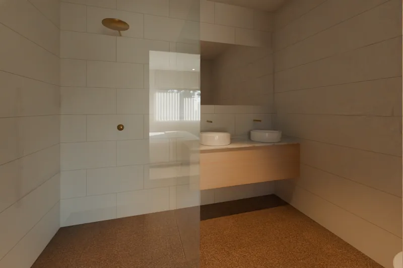 Ensuite with shower and vanity